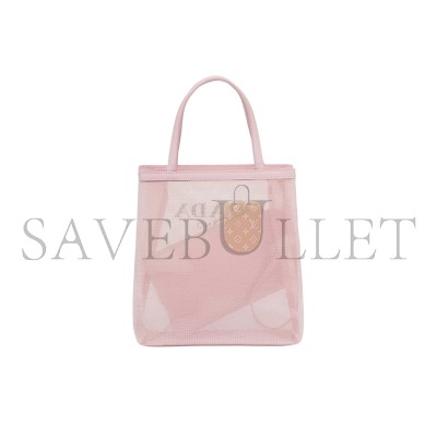 PRADA SMALL SEQUINED MESH TOTE BAG IN ALABASTER PINK 1BG417 (22*20*8cm) 